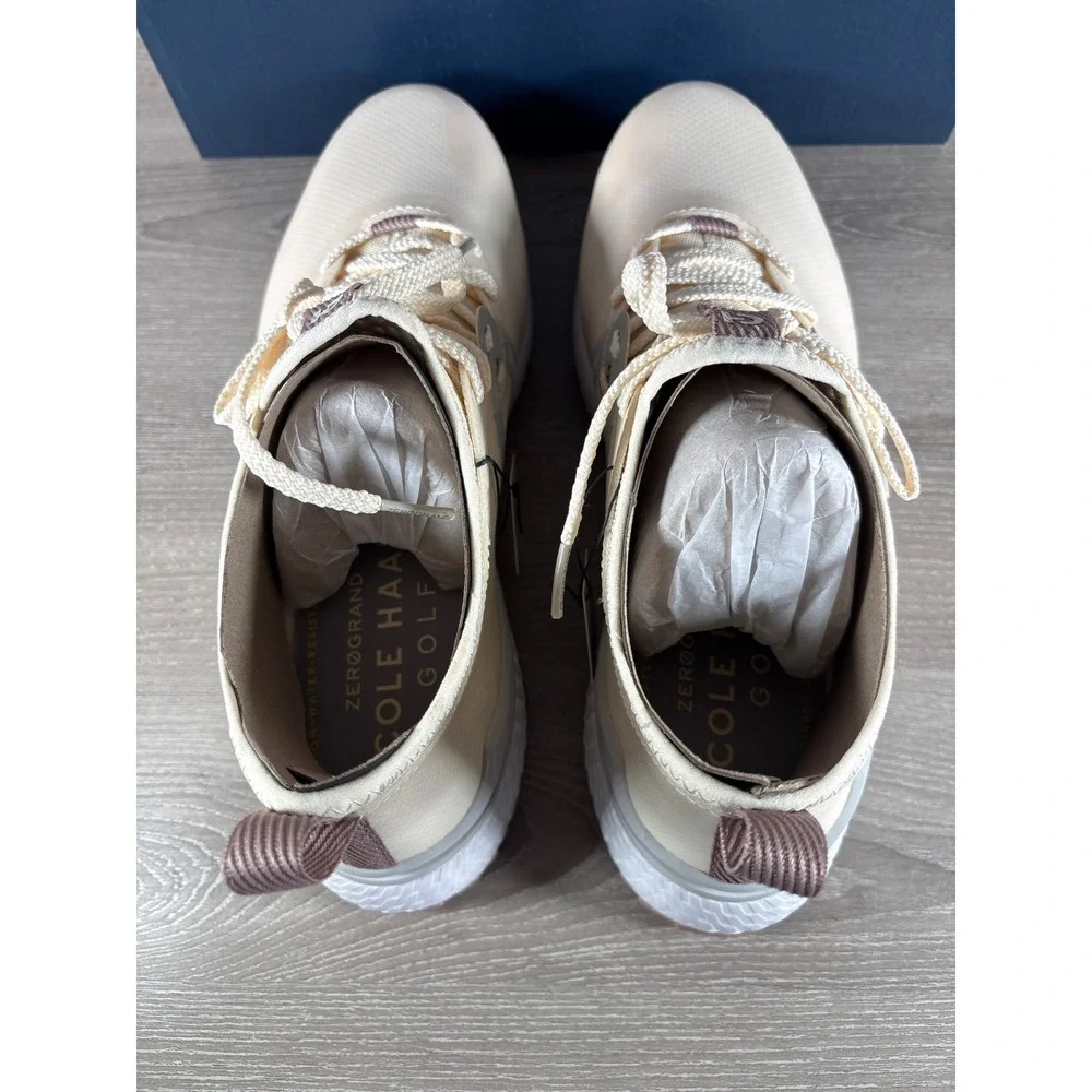 Cole Haan ZG Overtake Golf WR Ivory Fawn Water Resistant Shoes W32686 Women 10.5